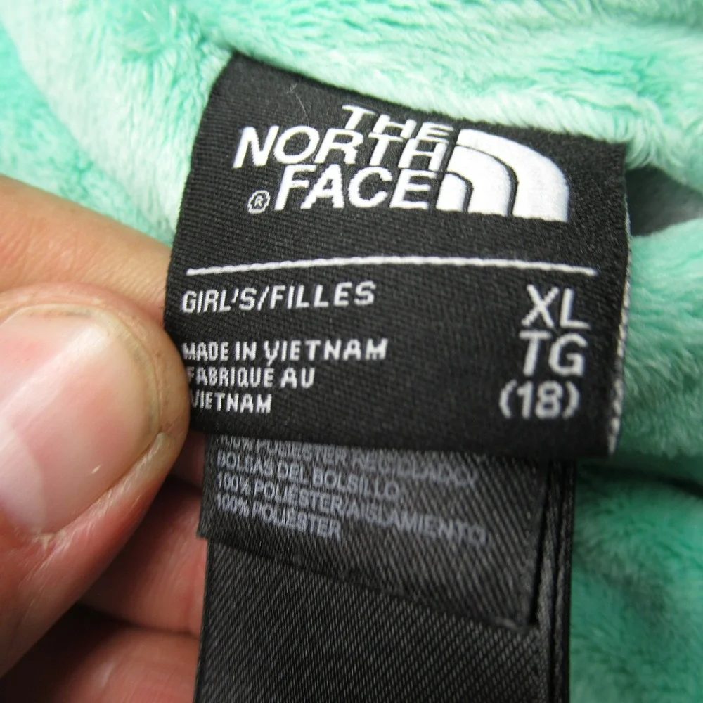 The North Face Jacket Girls XL Aqua‎ Hooded Insulated Reversible Perseus Puffer